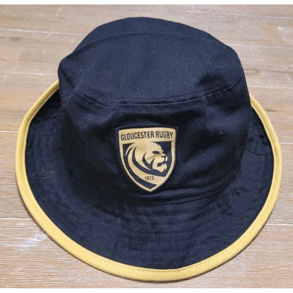 Gloucester Rugby Black Bucket Hat Yellow Lined One Size Fits Most Cap Est 1873